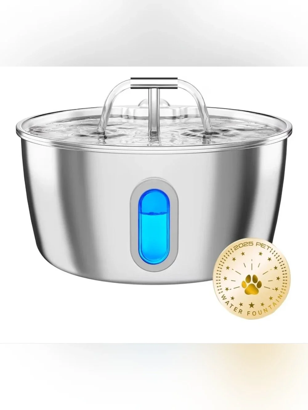 DIANU Stainless Steel Automatic Cat Water Fountain - 3.2L/108oz Pet Fountain